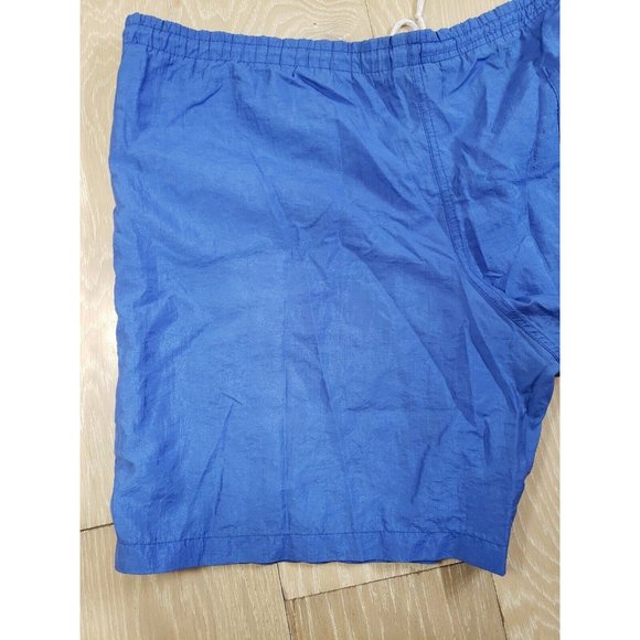 Vintage Adidas Mens XXL 2XL Spell Out Logo Blue Nylon Athletic Shorts Drawstring - Picture 6 of 7